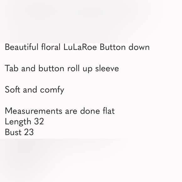 🔥LueLaRoe Button Down Long sleeve Blouse Size:XL Color: Green Floral stretchy! - Picture 6 of 7